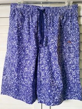 NEW Tommy Bahama Board Shorts Men's Blue Beach Print Drawstring Long Comfy Lrg