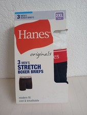 Pack of 3 Mens Hanes Originals Boxer Briefs Stretch 2XL Cool Breathable