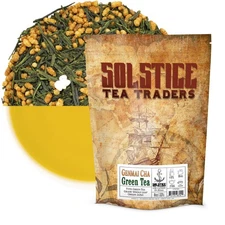 Genmai Cha Loose Leaf Green Tea w/ Puffed Rice 8oz Bag, Makes 100+ Cups of Tea
