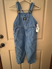 Vintage OshKosh B'Gosh Overalls Size 5 Youth New With Tags Blue Made In USA 