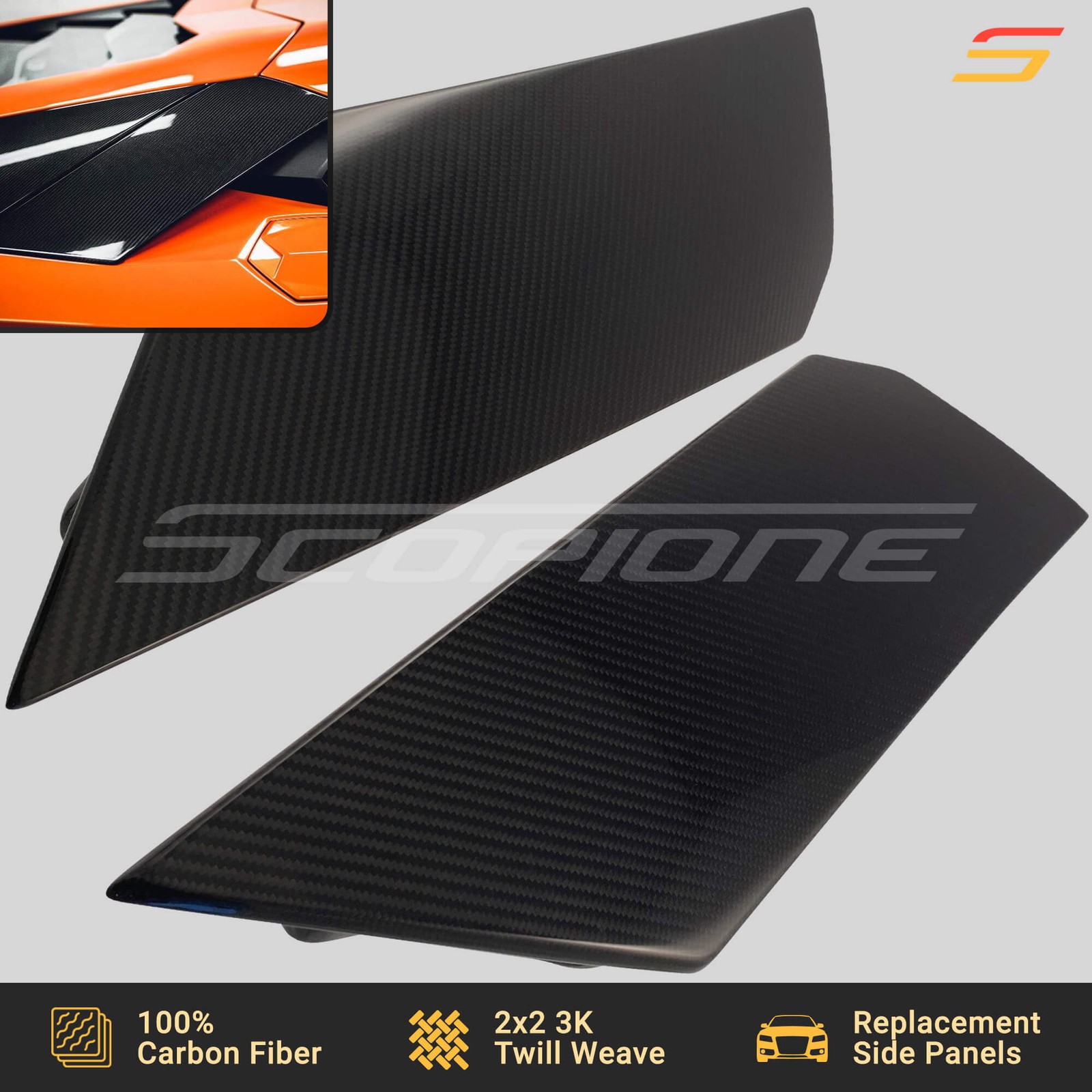 Scopione Carbon Side Air Intake Panels for Lamborghini 12-17 Aventador LP700-4