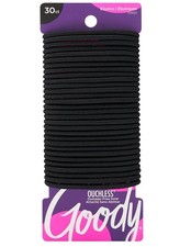 Goody Ouchless Black Hair Ties 30 Pack, No Breakage, Unisex