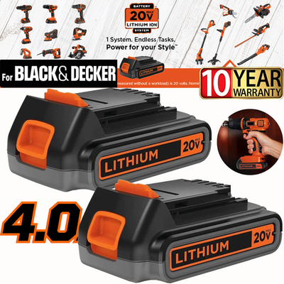 #ad 2PACK 20V Lithium ion 4.0Ah Battery for BLACK DECKER 20 Volt LBXR20 LBX20 LB20 $29.00