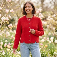 Vintage Boos Austrian Boiled Wool Blazer womens S Red Jacket Cottagecore Country