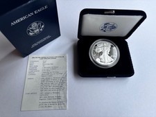 2002 PROOF AMERICAN SILVER  EAGLE $1 DOLLAR COIN WEST POINT+ COA+BOX