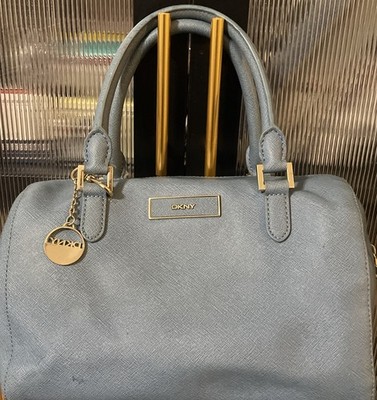 DKNY Blue Saffiano Leather Duffle Purse (Donna Karen NY) Preowned