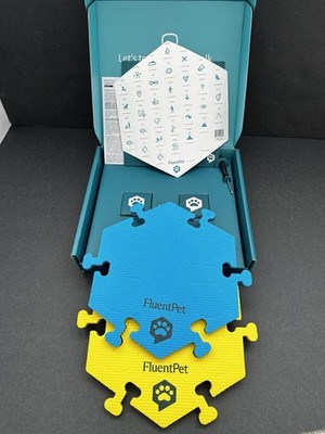 FluentPet Tester Kit   2 Buttons + 2 Tiles + Stickers   Gift-Ready   Used