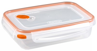 6er Pack - Ultra-Seal Lebensmittelbehälter, Rechteckig, Klar/Mandarine, 5,8 Tassen - 03211106