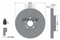 2X Textar Bremsscheibe 92307105 FüR MERCEDES-BENZ