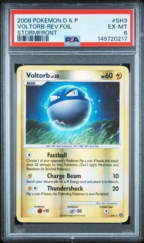 2008 POKEMON DIAMOND & PEARL STORMFRONT #SH3 VOLTORB-REVERSE FOIL PSA 6