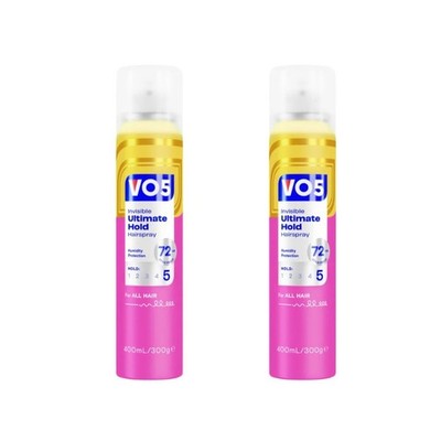 2er Pack Vo5 Invisible Ultimate Hold Haarspray 24H Wetterfest 400ml Pflege Styling