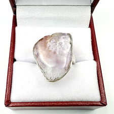 Stunning Contemporary Sterling Silver Amethyst Polished Assymetrical Ring Sz 6.5