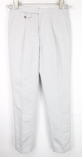 Suitsupply Brentwood Men's Pants UK38R Gray Melange Slim Linen / Cotton