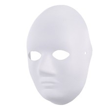 1-Halloween DIY White Paper Mask Pulp Blank Hand Painted Mask UECU
