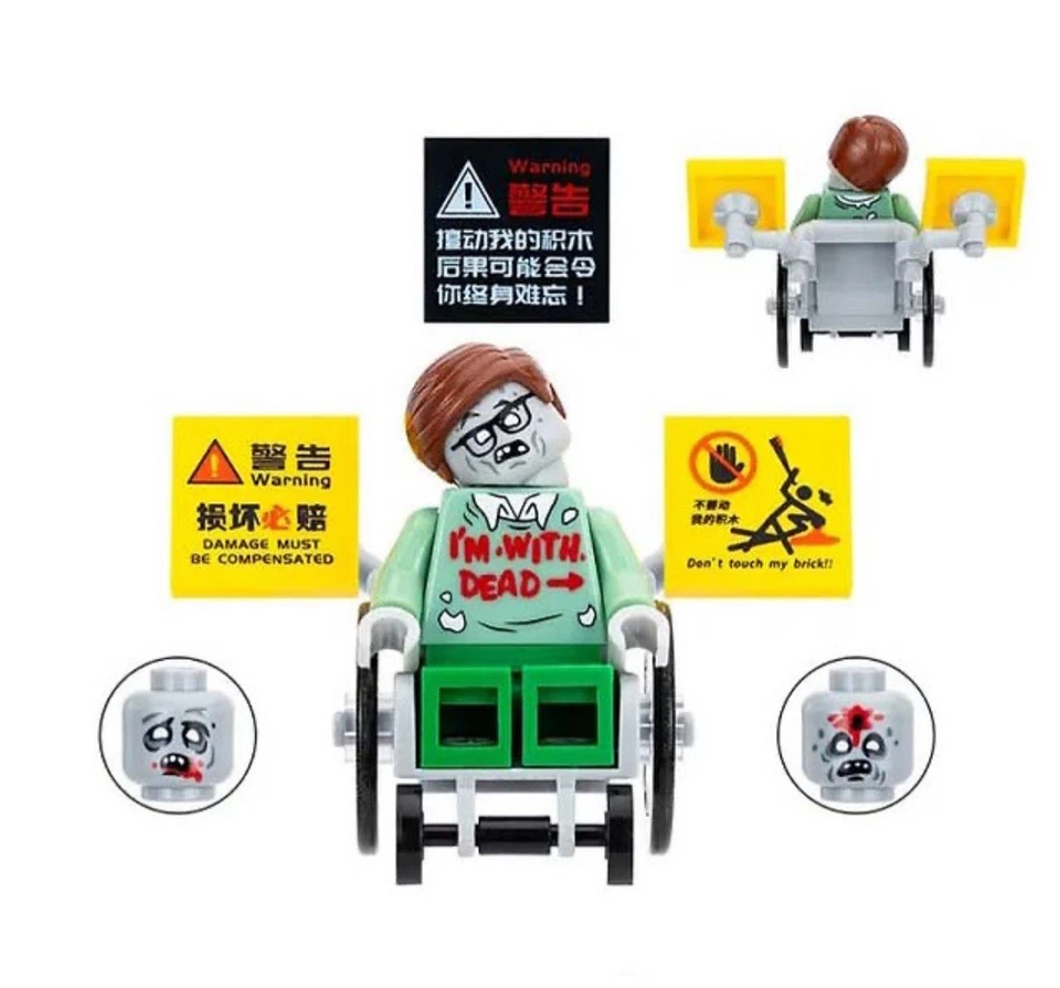 Minifigura Personalizada Stephen Hawking VERSIÓN ZOMBIE LEGO Minifigura Almohadilla Impresa Foto 2 de 2