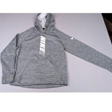 Nike Dri-FIT Hoodie Gray Pullover Sweatshirt Graphic Unisex Small Heathered
