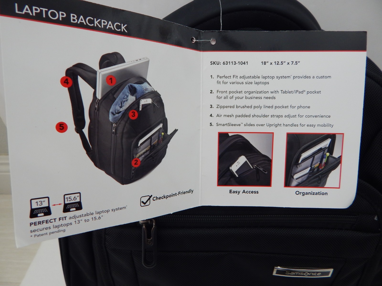 Samsonite Campus Business 15.6" Laptop Backpack Black New image 10