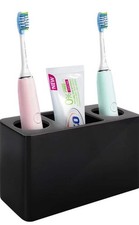 Black 3 Slots Large Electric Toothbrush Toothpaste Organisation Resin Storage