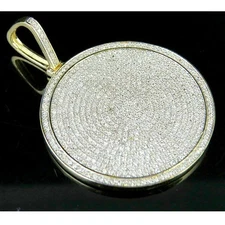 2.50Ct Lab Created Diamond Mens Medallion Pendant 14k Yellow Gold Plated