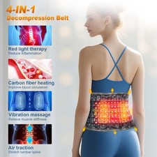 Red Light Heating  Massage Decompression Belt for Lower Back Pain Relief