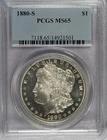 1880 S Morgan Silver Dollar PCGS MS-65