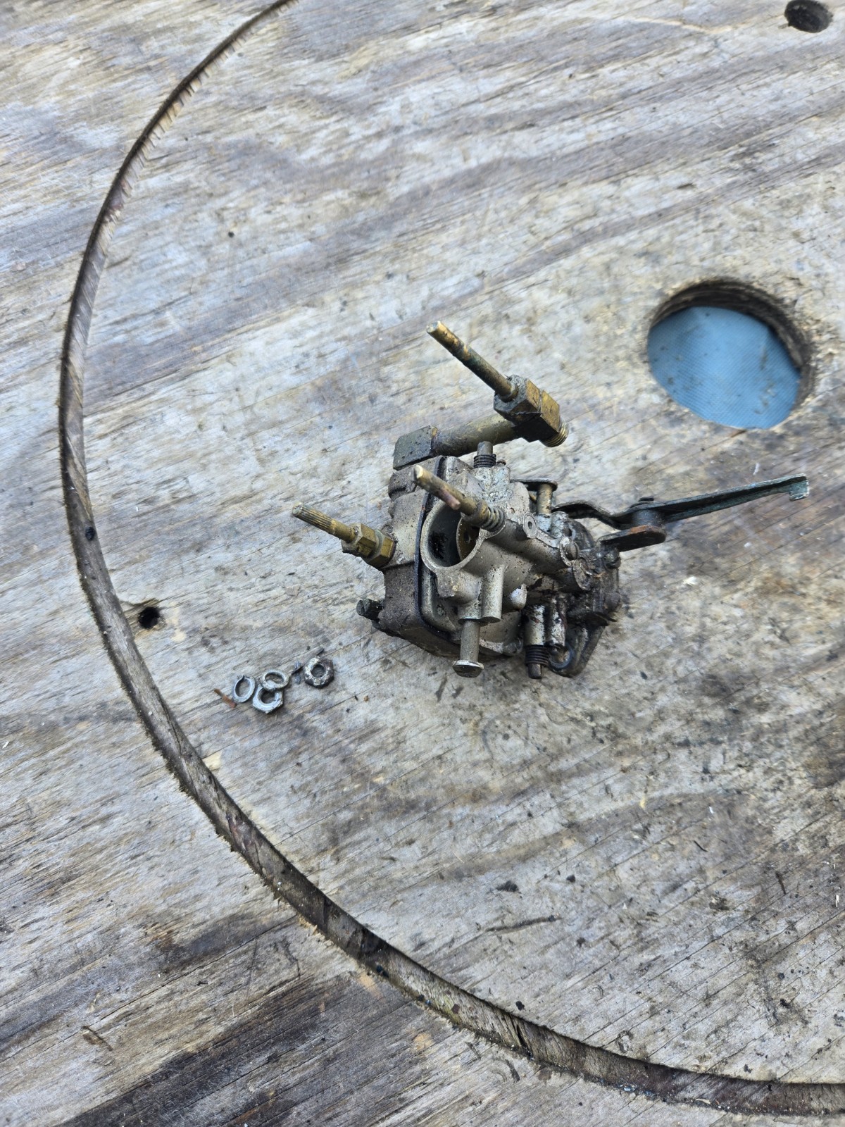 1951-52 Champion 2LHD Hydro-Drive Single 4.2 hp Outboard Carburetor Assembly 