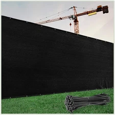 ColourTree 6'x50' Black Fence Privacy Screen Windscreen Cover Fabric Shade Tarp