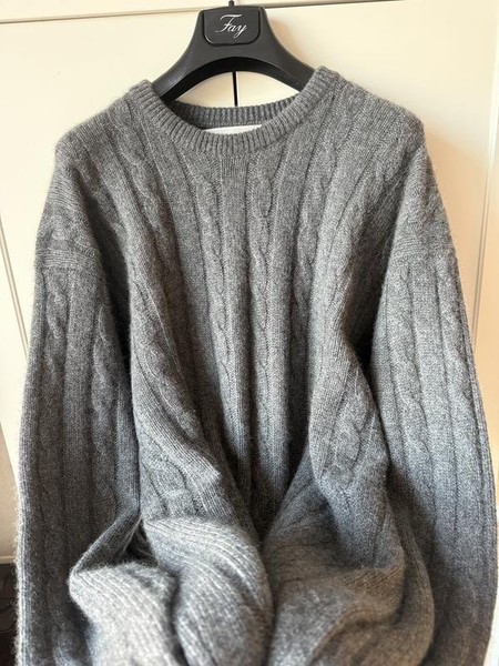 Damen Johnstons of Elgin Pullover Grau Kaschmir 42