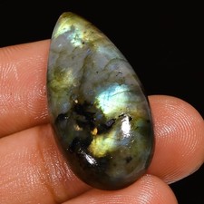 Natural Labradorite Pear Shape Cabochon Loose Gemstone 27 Ct. 31X15X7 mm A-18338