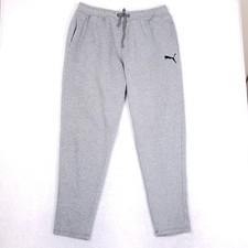 Puma Sweatpants Mens XL Gray Joggers Open Bot...