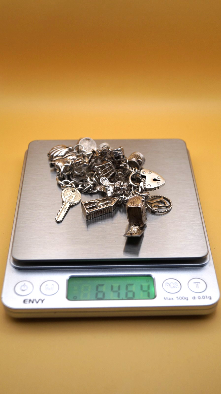 Solid Sterling Silver Charm Bracelet 21 Birthday … - image 6