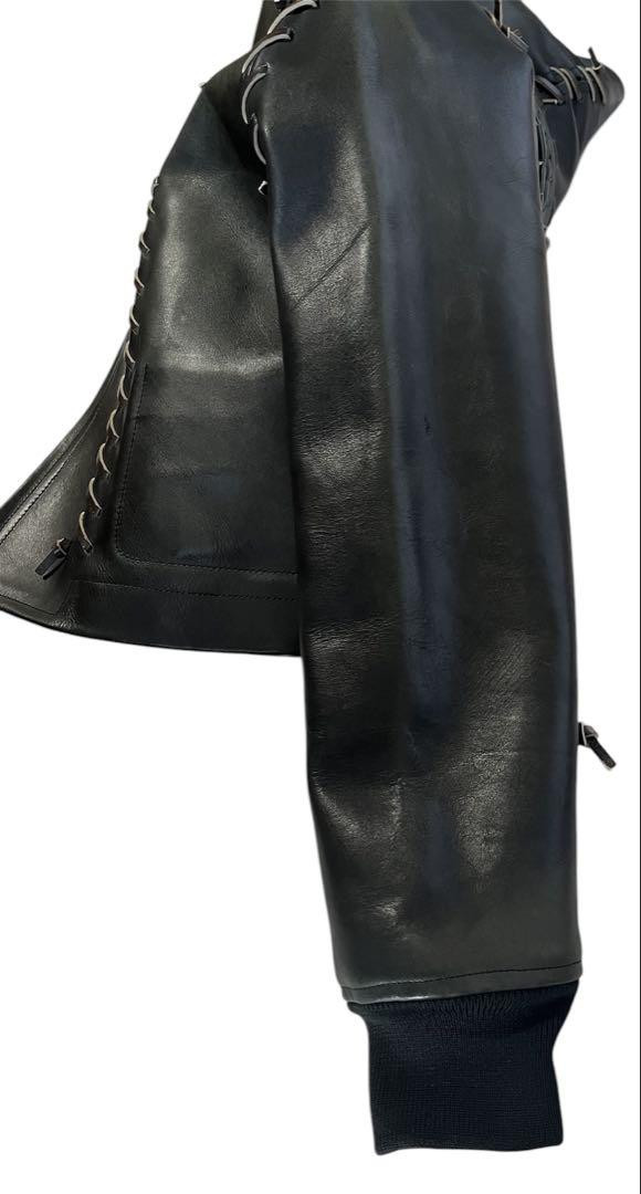 Comme des Garcons Round Collar Punk Ballerina Leather Jacket Comme des Garcons Round Collar Punk Ballerina Leather Jacket