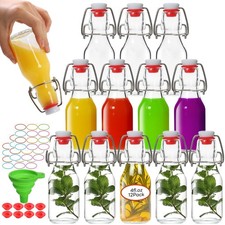 Swing Top Glass Bottles 4 Oz 12Pack, Flip Top Glass Bottles with Airtight Flip L