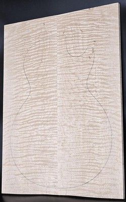 Figured 5A Curly Maple Droptop Glued Guitar Luthier Wood (21'' x 15-1/2'' x 7/16'')