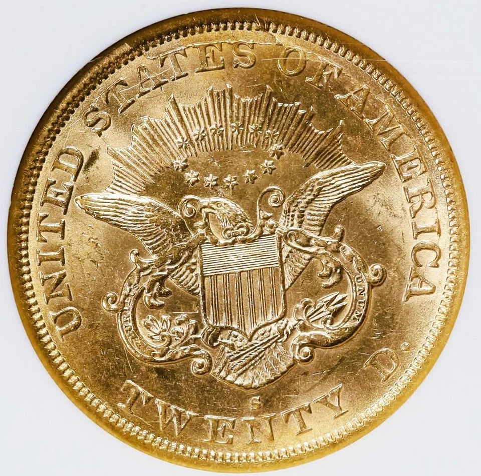 S.S. REPUBLIC SHIPWRECK 1865-s $20 GOLD "CIVIL WAR" +++ CERTIFIED NGC MS-60 +++ - Image 2 of 4