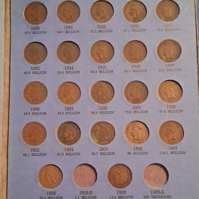 Indian Head Cent Collection Some In VF Condition