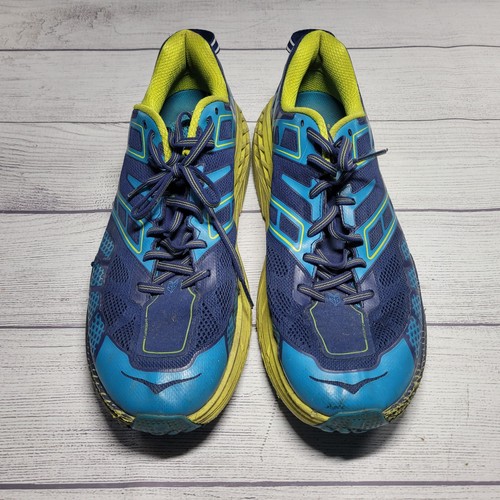 Tenis HOKA ONE ONE Speedgoat 2 para hombre 12 1016795 CSBD Vibram azul amarillo - Imagen 4 de 9