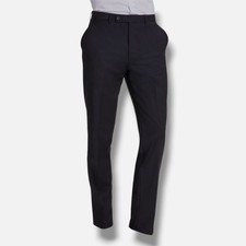 Pantalones de Traje Calvin Klein Para Hombre Gris Lana Sólida Elastizados X Calce Ajustado Talla 34W 32L