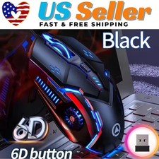 Wireless Gaming Mouse Silent RGB Rechargeable LED Optical USB Mouse PC