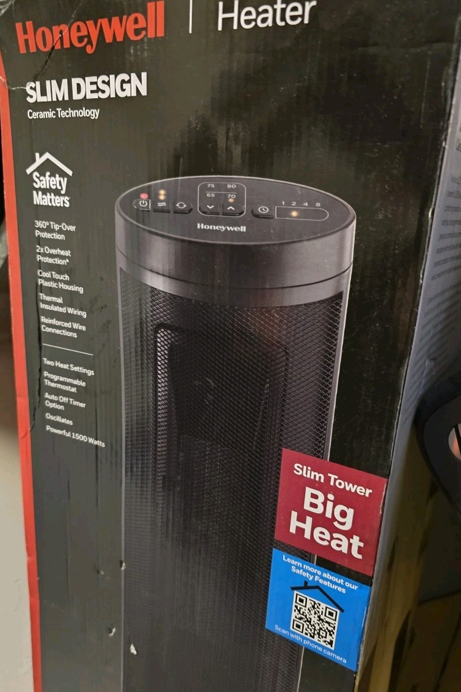 Black: Indoor Space Heater, Adjustable