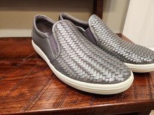 Ecco Slip On Shoes Loafers Woven Pewter Metal...