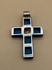Turquoise And Sterling Silver Cross, Southwest Stamped 925 05 Pearl Estate — photo 7