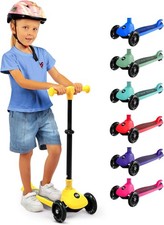 SereneLife 3-Wheel Foldable Kids Scooter - Yellow Open Box