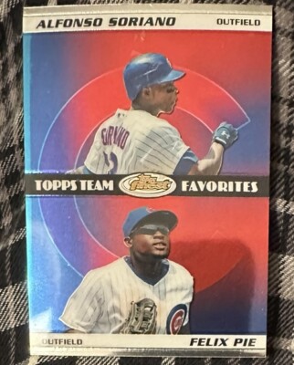 2008 FINEST TOPPS TEAM FAVORITE ALFONSO SORIANO & FELIX PIE #DTF-SP