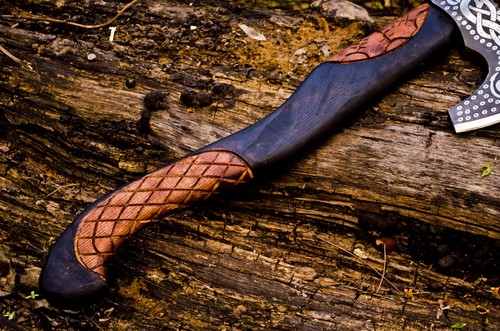 Custom HAND FORGED Carbon Steel Viking Axe VALHALLA AXE Throwing AXE W/Sheath - Picture 6 of 11
