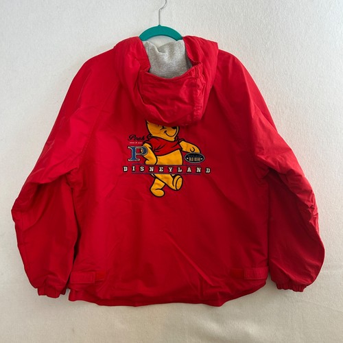 Vintage Disneyland Resort Winnie The Pooh Lined Hooded Zip Jacket Red Size S - Picture 5 of 17