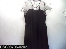 NWOT: Size XXL Black Dress With Short Sleeve Lace Polka Dot Overlay