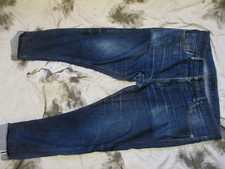 echte UNIQLO UNI QLO Vintage Fashion RED LINE SELVAGE blaue DENIM JEANS 36 Taille