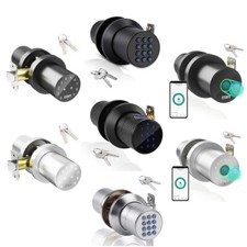 Smart Door Lock Fingerprint/Password Keypad Entry Door Knob Electronic Deadbolt