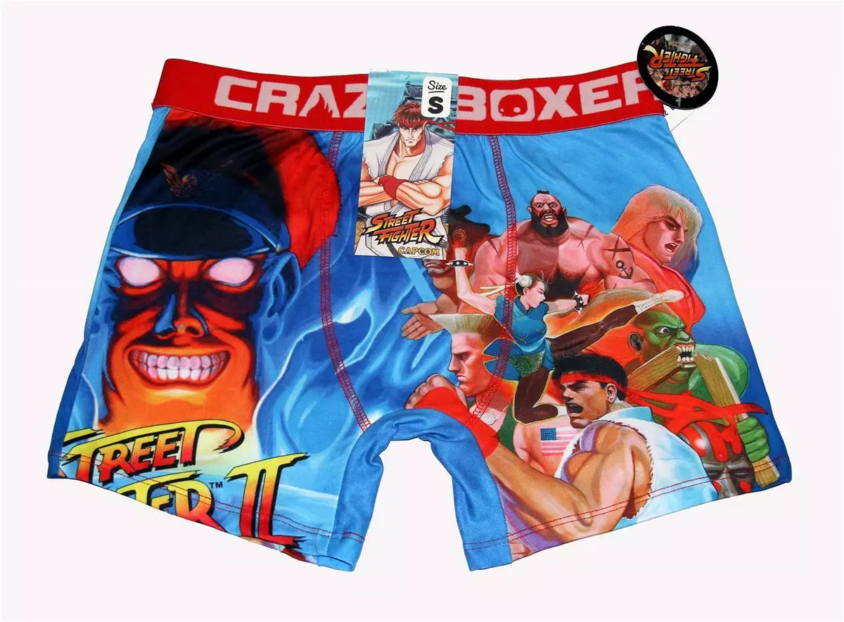 Crazy Boxer Street Fighter Capcom dibujos animados azules calzoncillos para hombre nuevos con etiquetas 2018